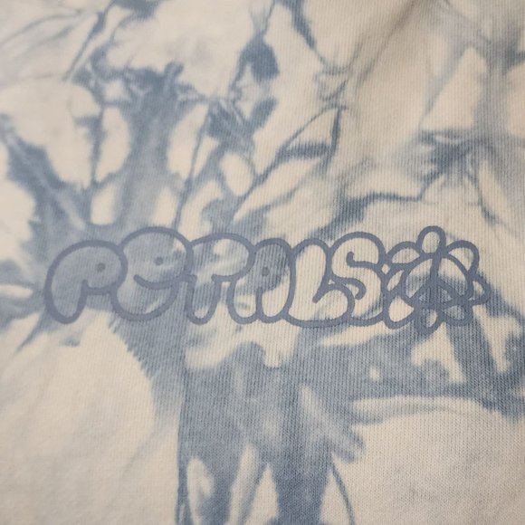 Petal and Peacocks blue white tie dye sweatshirt L - Picture 3 of 4